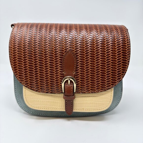 NWB Sézane Romeo Bag Leather Woven Textured Crossbody W/Box&Dust Bag - Picture 2 of 13